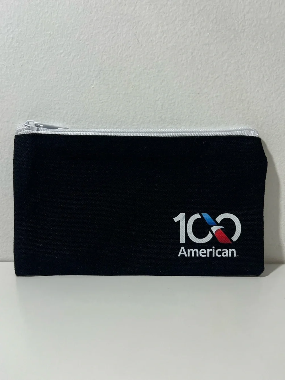 American Airlines 100th Year Anniversary Canvas Zipper Pouch Cosmetic Bag